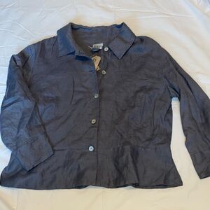 NWT Chicos Linen Ease Vanessa 3/4 Jacket sz 2, Color: Stucco